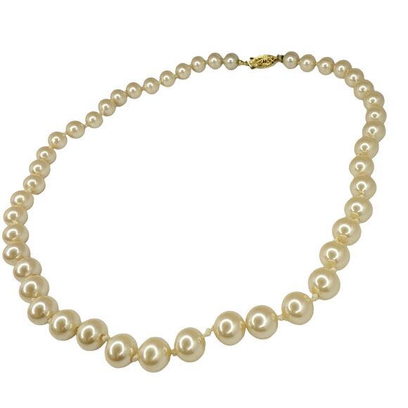 GSILVER Double Knotted Champagne Pearl Necklace 18" German Wedding Grandma - Picture 9 of 14